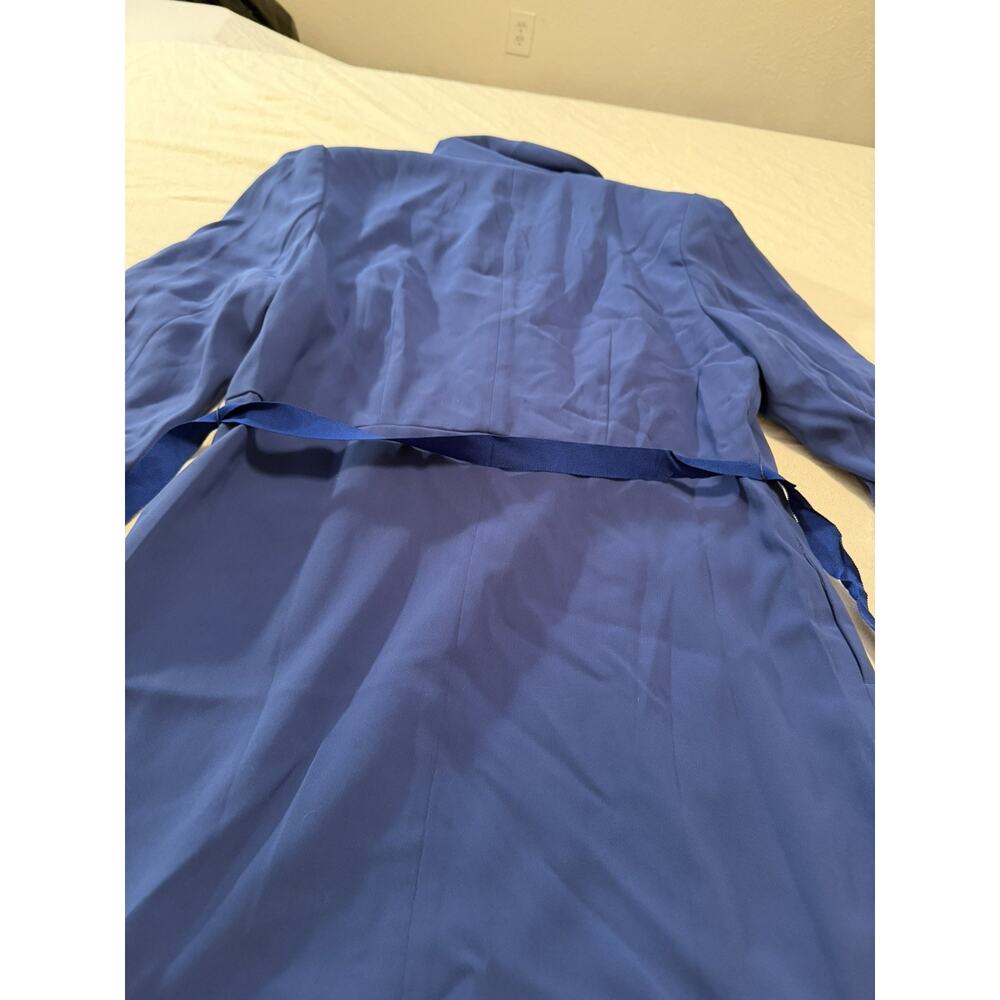 Spiegel Blue 80% Wool Blend Long Overcoat Womens Size 14 NEW - Picture 2 of 10